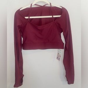 Halara Red Workout Top NWT